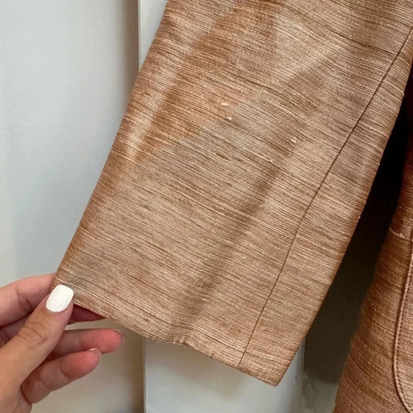 Vintage Kay Unger New York Rose Gold Silk Blazer Jacket Women’s Size 10 Medium M - Picture 7 of 13